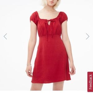 Aeropostale Red Tie-Neck Empire Dress